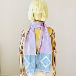 Emilio Pucci Silk Scarf Lilac/ Blue Print Silk Scarf